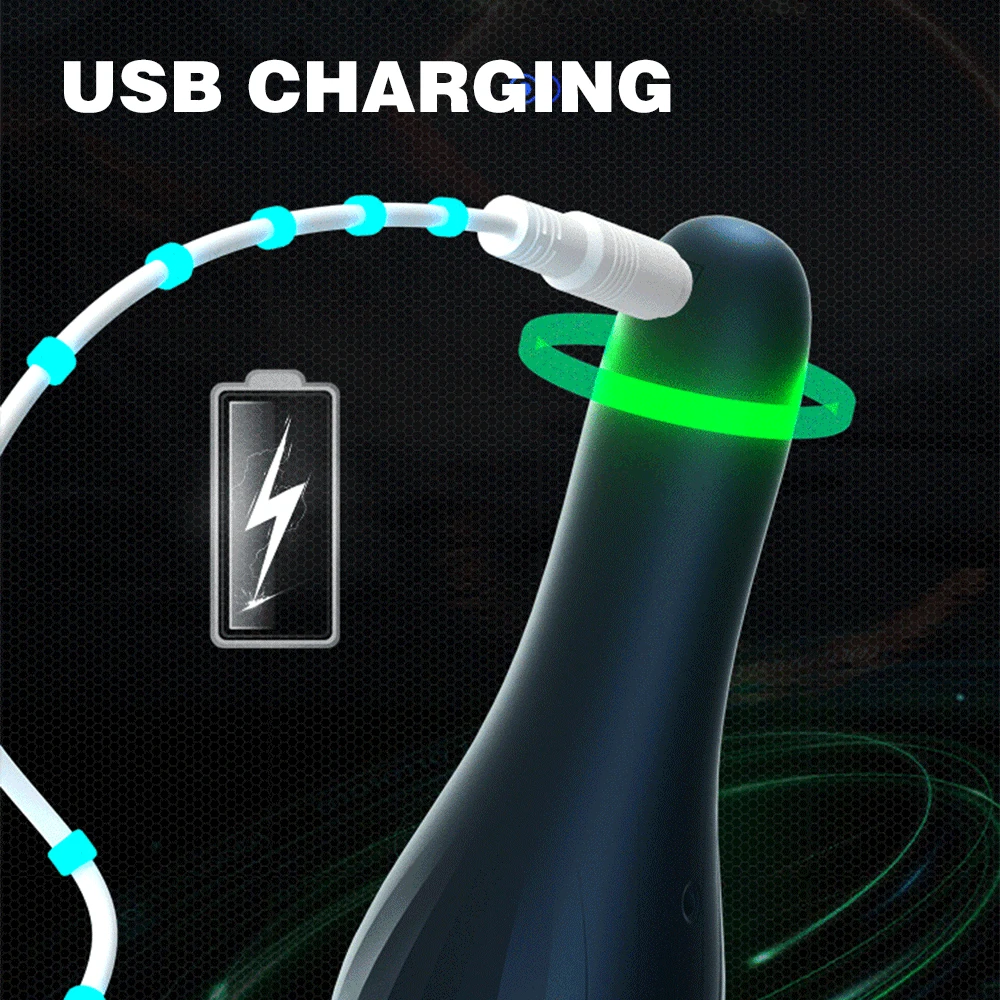 Mainan seks untuk pria pemijat Penis isi ulang dengan 10 Vibrator Masturbator pria penundaan Glans Trainer Vibrator Glans pria