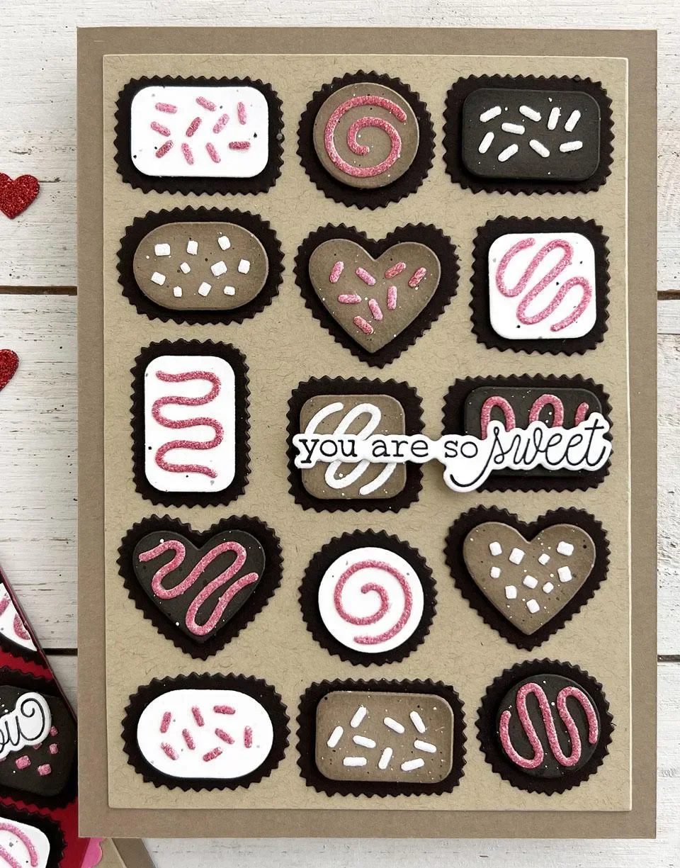 

Valentine's Day 2026 Love Heart Chocolate Factory Parcel Metal Cutting Dies Clear Stamps Stencil For DIY Scrapbook Template New
