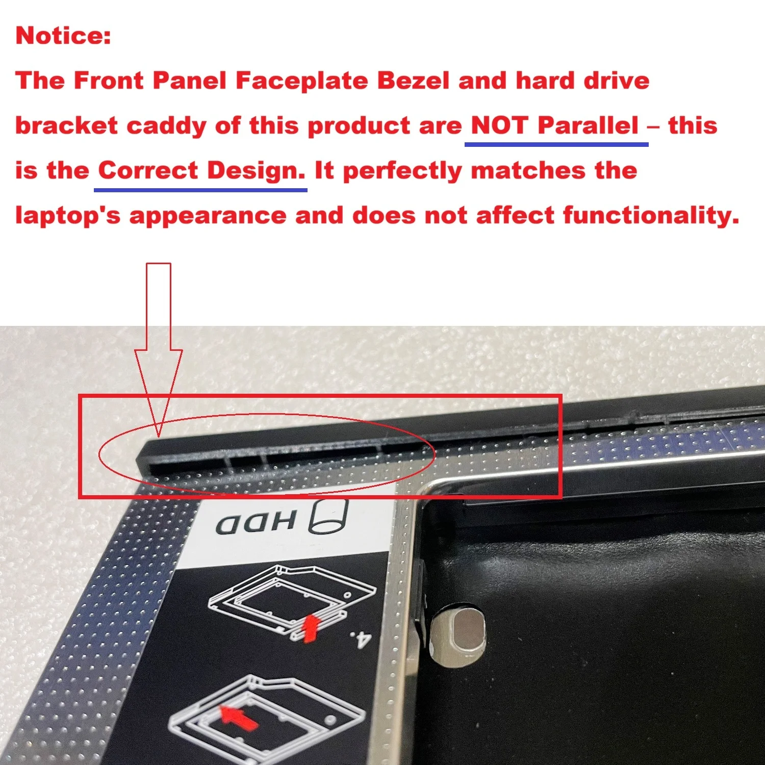 NIGUDEYANG Ultrabay 2. 2,5 HDD SSD Festplattengehäuse Optischer Bucht Caddy Rahmen für Lenovo ThinkPad R400 R500 T420 T430 T510
