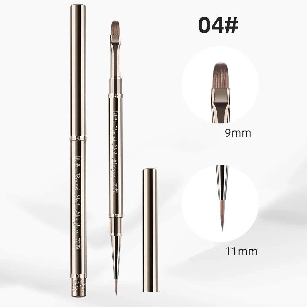 1/6PCS Doppel Kopf Metall Griff Nagel Pinsel Liner Pinsel Malerei Stift Gel Pinsel Kristall Nail art Maniküre