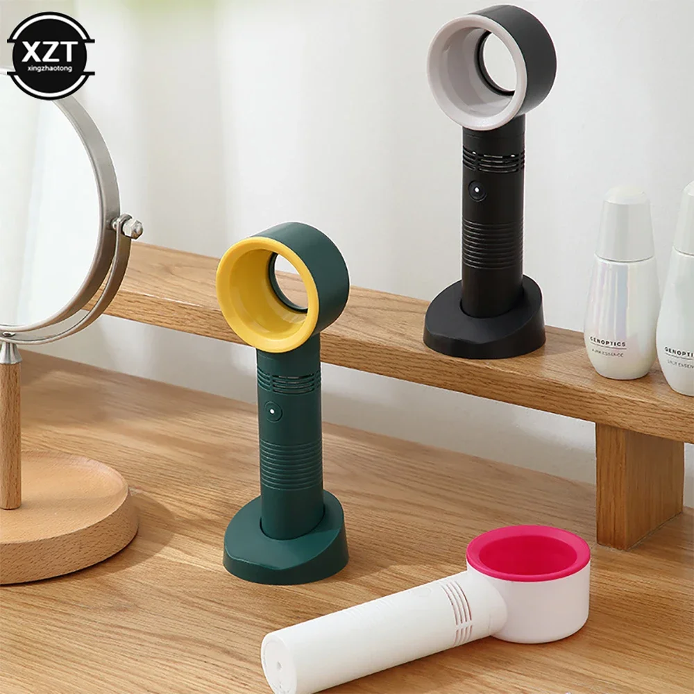 New Bladeless Fan USB Rechargeable Handheld Mini No Leaf Ultra-quiet Fans Air Cooler Fans For Desktop Travel Outdoor Office