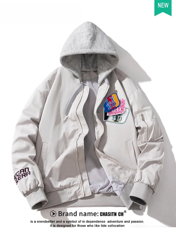 

American Sle Flight Jaet Men's Autumn Winter Trendy Vintage Sports Baseball orm Loose Casual Outerwear for Couples