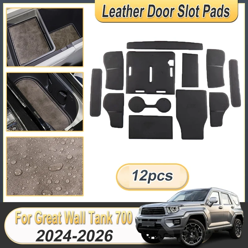 

For Great Wall Tank 700 Accessories 2024 2025 2026 Anti-Slip Gate Slot Cup Mat Door Non-slip Dust-proof Pad Interior Decoration