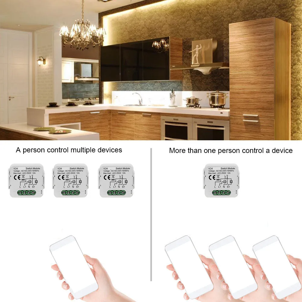 

For Tuya For Zig ForBee For Smart Light Switch Module No Neutral Conductor Required 200~240V 50/60Hz 100 W Relay Switch Module