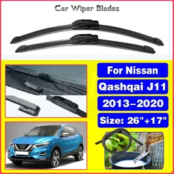 For Nissan Qashqai J11 2013 2014 2015 2016 2017 2018 2019 2020 Front Wiper Blades Brushes Cutter Accessories U J Hook 26