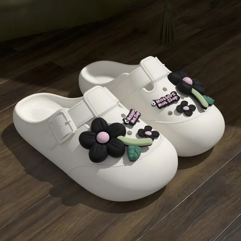 Clogs Mode Damen Sandalen Sommer 2025, Pantoletten, Blume, Luxus-Designer-Hausschuhe, Zuhause, Plattform, Damenschuhe, drinnen und draußen, Rutschen
