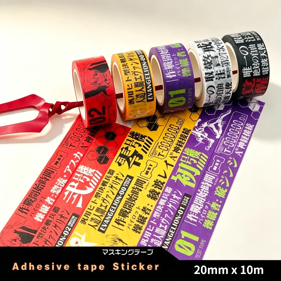 Original Anime Figure Asuka Langley DIY Cartoon Sticker Tape Children's Scrapbook Sticker Toys Anime  Fan Collection Gift