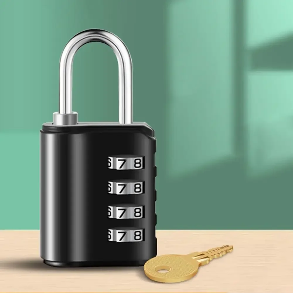 Security Travel with Key Backpack Zipper Lock Dormitory Cabinet  Lock Luggage Padlock 4 Digit Password Lock