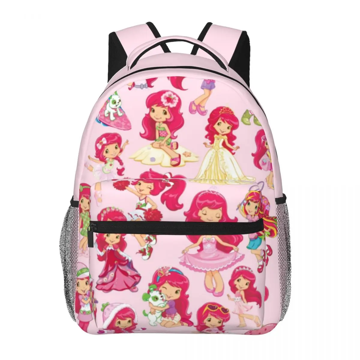 Pink-Strawberry-Shortcake Fashion Brand Children\'s Cartoon Schoolbag Boys and Girls Backpack Cute Two-Shoulder Bag Kids 16inch