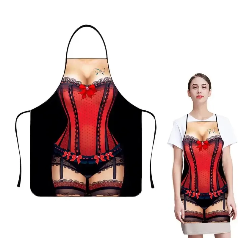 

Забавный фартук для ролевых игр, с мультяшным принтом «Мускулистый мужчина и сексуальная женщина», водонепроницаемый, маслостойкий, для приготовления пищи, для веселых подарков и розыгрышей