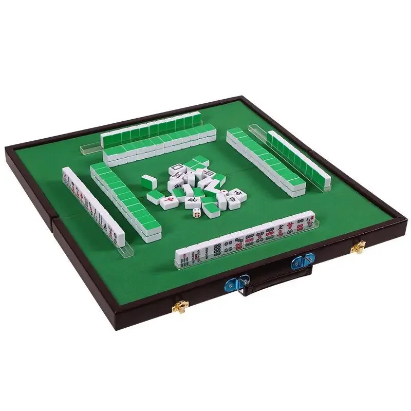 Portable mahjong table Portable mahjong box Small table Folding table with legs is convenient for storage Simple small m
