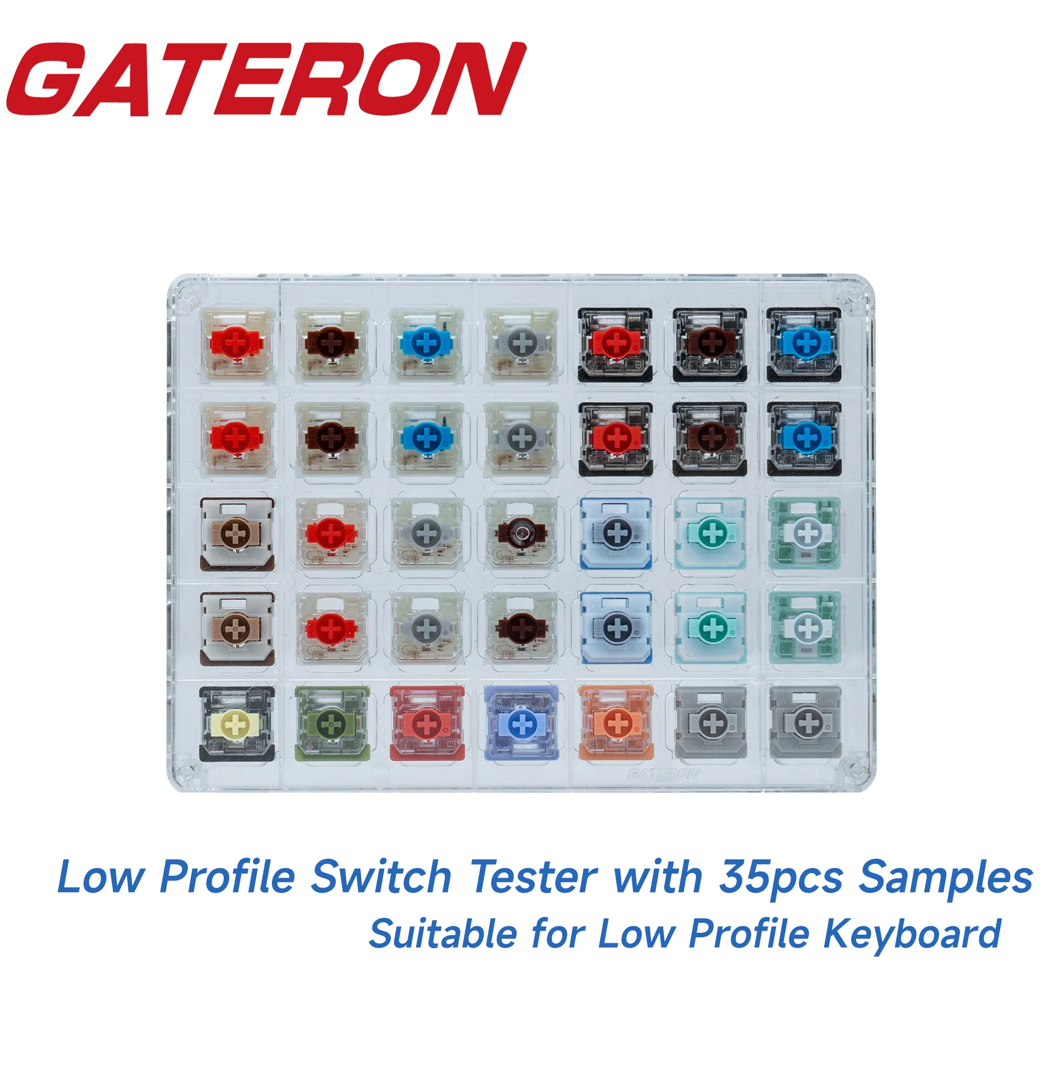 GATERON Low Profile Mechanical Magnetic Switch Tester 35 Samples Customized For DYI Hot Swap LP Mechanical Magnetic Keyboard