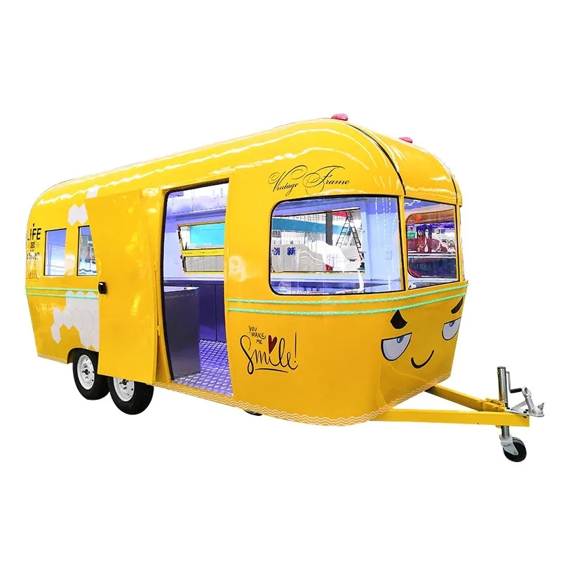 Customized Best Selling Concession Hot Dog Food Trailer Mobile Chinese Retro Food Truck Coffee Bbq Burger Ice Cream Cart