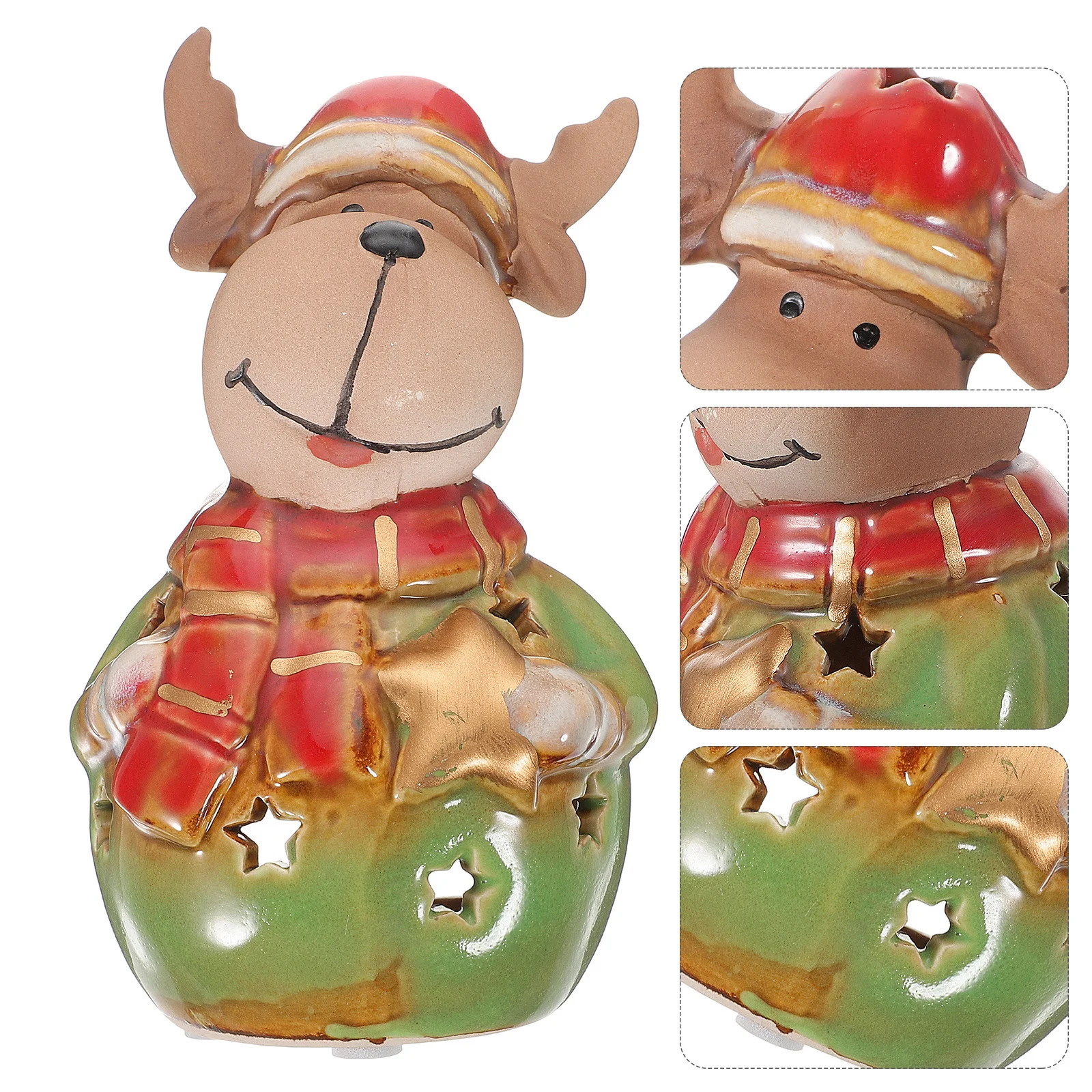 1 قطعة شمعدان الأيائل حامل ديكور فريد من نوعه ضوء مجوف زينة سطح المكتب عيد الميلاد ديكور المنزل شمعدان عيد الميلاد #1