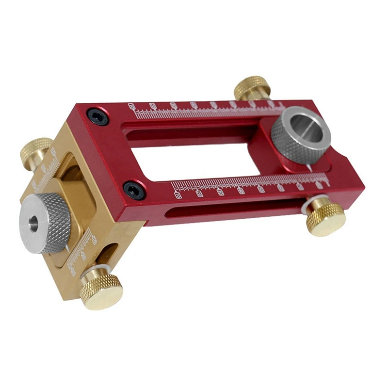 2 In 1 Drill Guide Doweling Jig Bed Cabinet Screw Punch Locator Woodworking Hole Drill Bit Set 5-Hole 6/8/10/12/15Mm