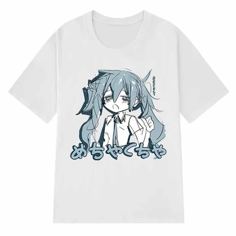 Camiseta japonesa Y2K de Anime para mujer, ropa informal suelta de algodón, camisetas informales de talla grande de manga corta, camisetas Harajuku de Hip-hop, ropa para mujer