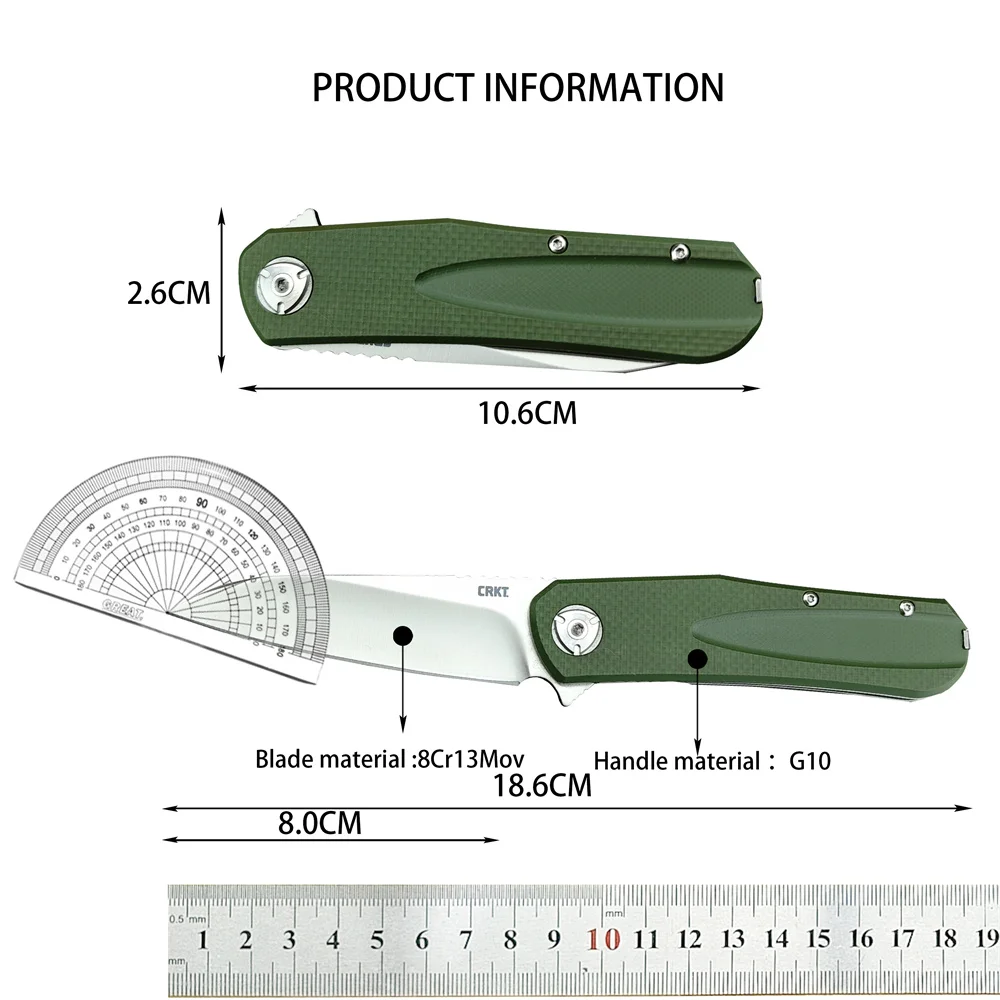 Orange/Green 6535 Folding Knife with Original Box 8Cr13Mov Blade G10 Handle EDC Self-Defense Tool Survival Camping Hiking Knives