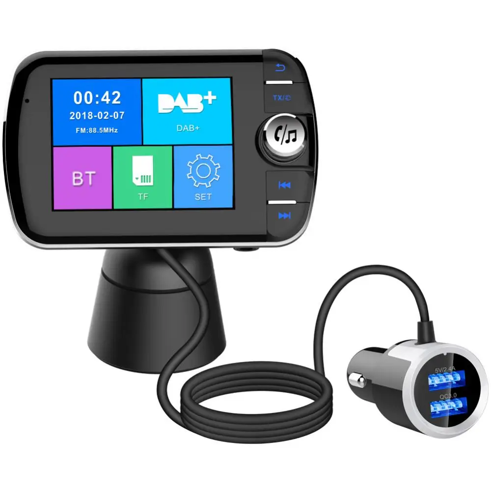 Car Bluetooth5.0 FM Transmitter Modulator Handsfree Car Radio Power Adapter Mp3 Player AUX Audio Receiver Support TF Flash Play