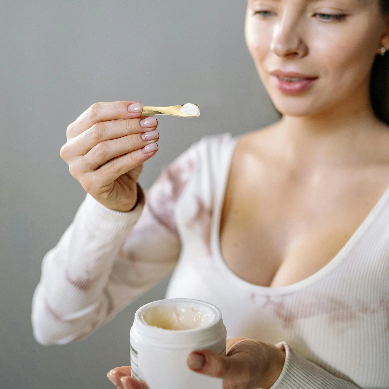 3Pcs Zink-legierung Augencreme Löffel Silber Kleine Kompakte Augenmassagegerät Lindern Müdigkeit Verbessern Die Durchblutung Gesichts Hautpflege Werkzeug