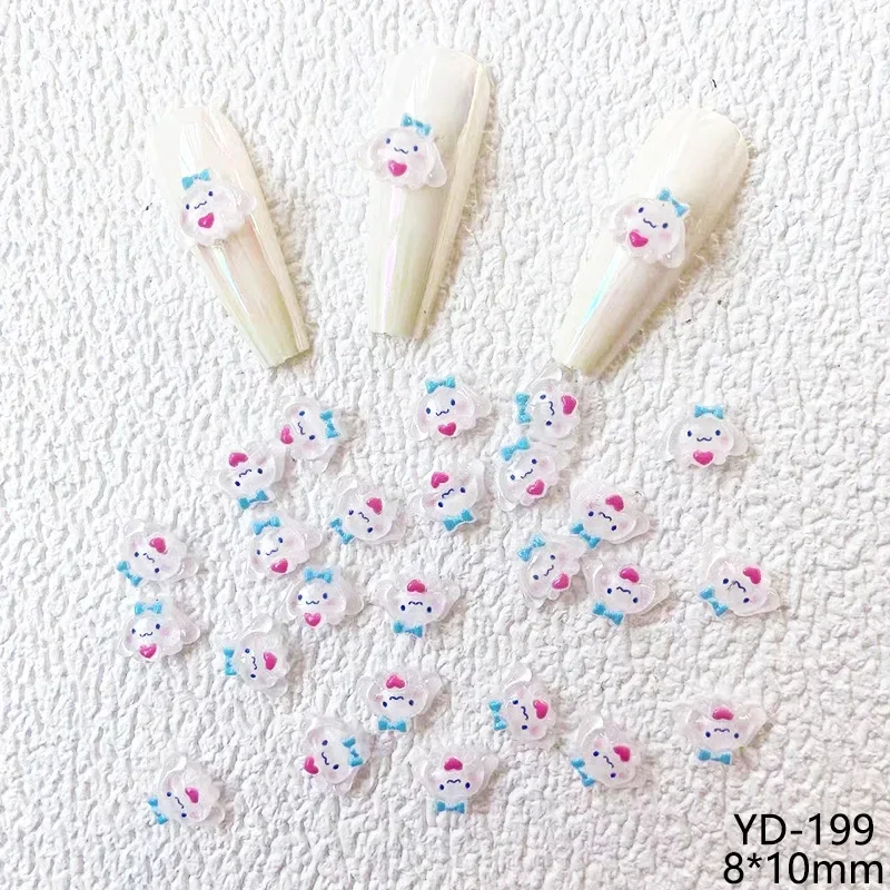 Parches de uñas postizas de HelloKittys para 20 piezas, adorno de joyería DIY, accesorios de manicura de Anime para niñas, pegatinas de juguetes