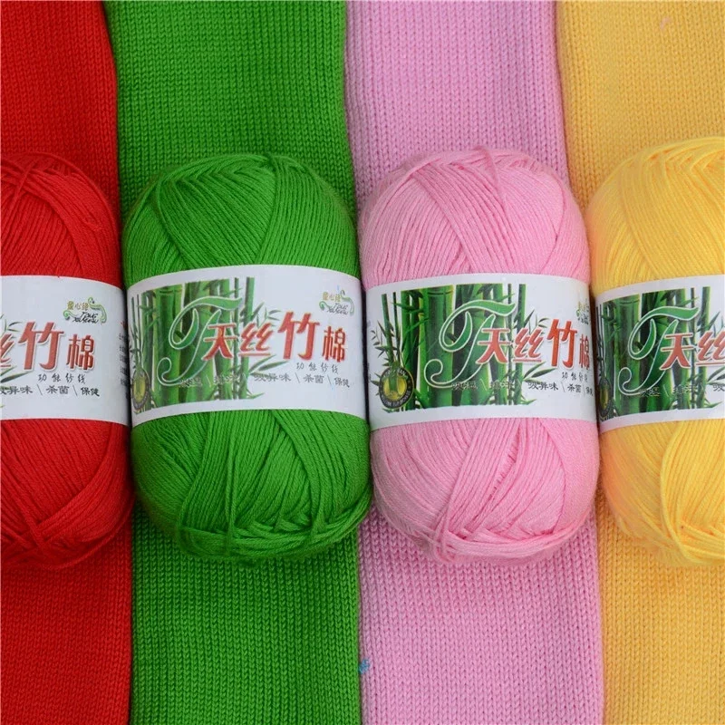 50g/Ball Bamboo Yarn Hand Knitting Autumn Winter Soft Crochet Wool Bamboo Yarn Baby Clothes Scarf Thread for Sweater Hat