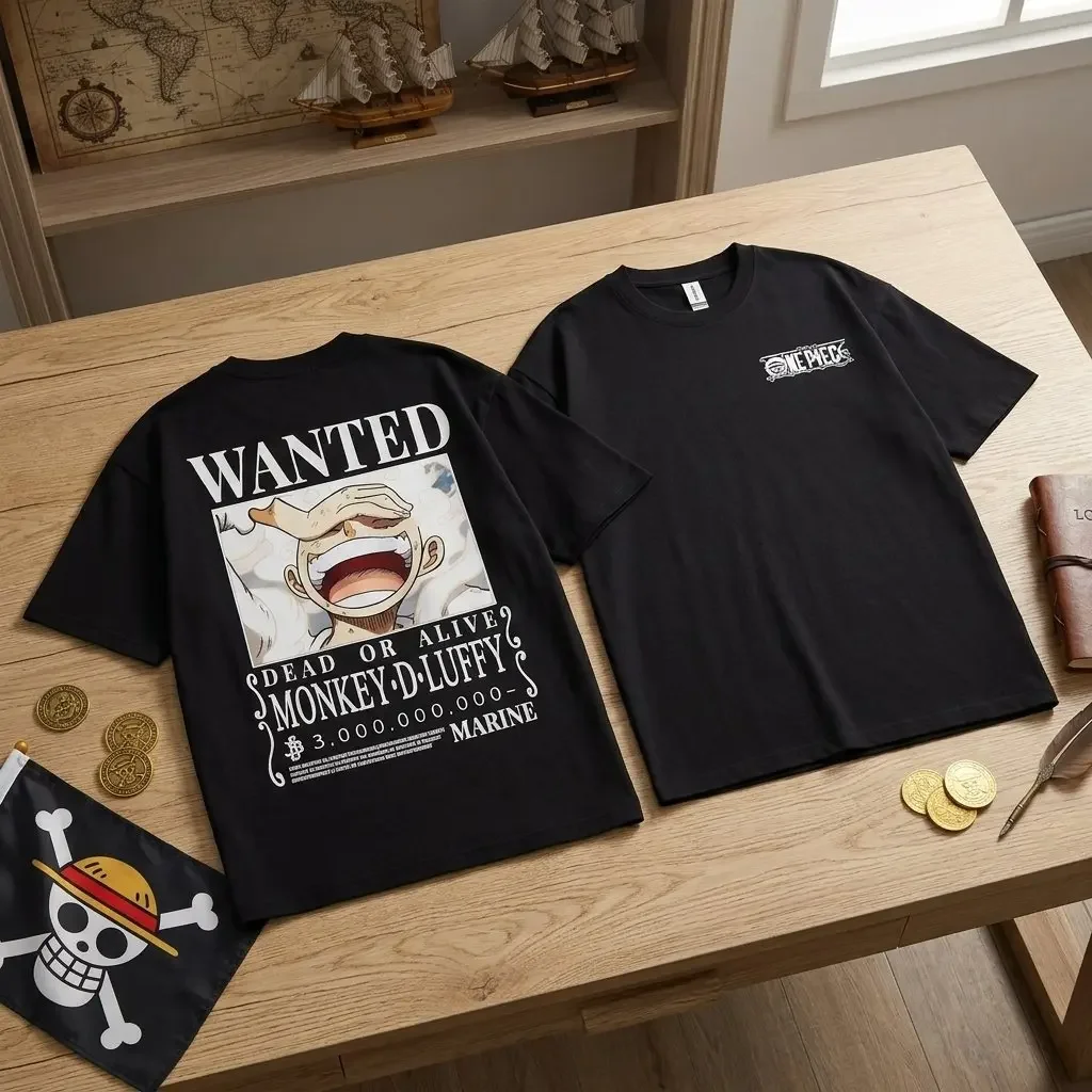 2026 One Piece Luffy Graphic T-shirt Man Women Y2k Anime Print Oversized Loose Parent Child Short Sleeve Tee Casual Tops Summer