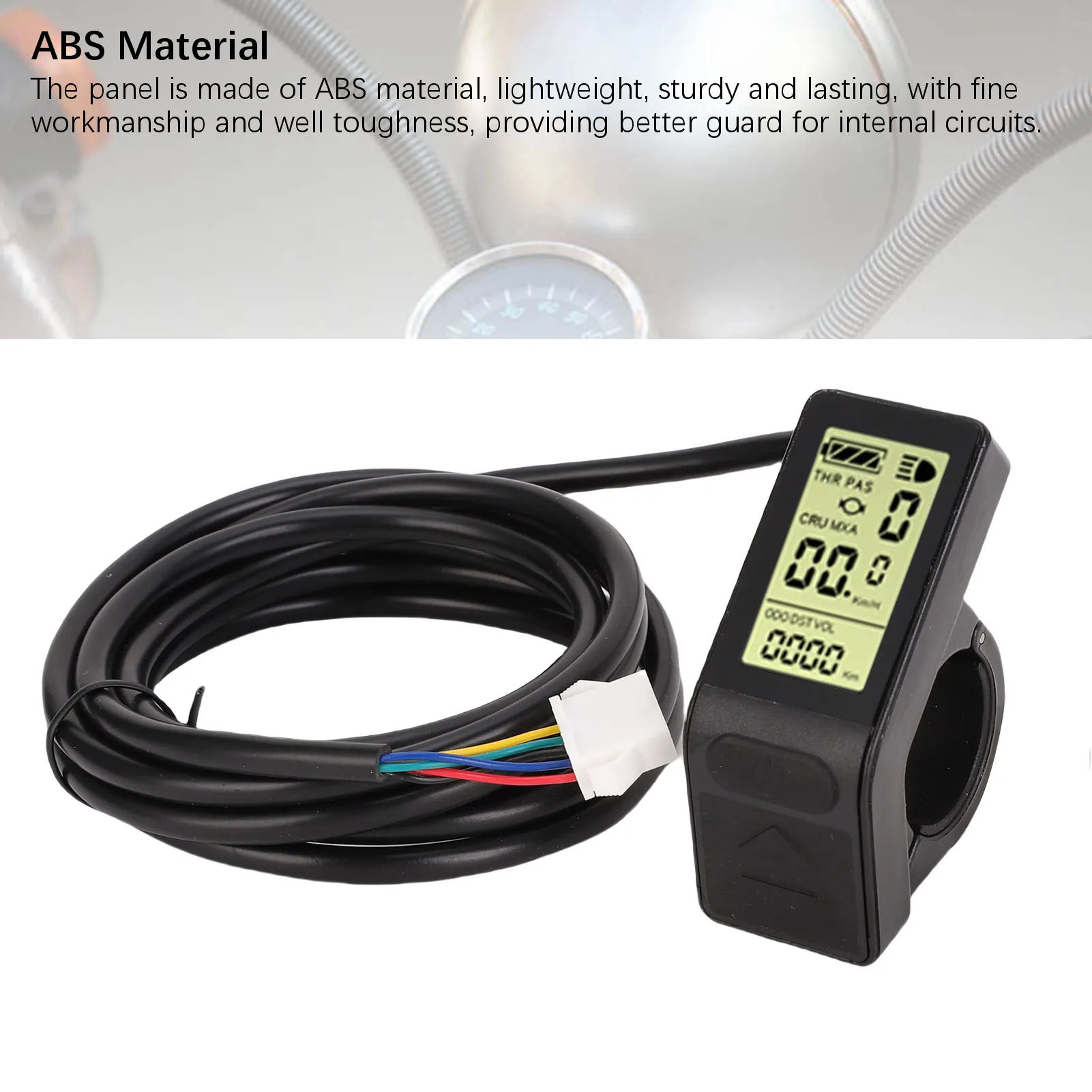 LCD-Display für Elektrofahrräder, LCD-Display für Elektrofahrräder, SM-Anschluss, ABS-Farbbildschirm, ergonomische externe Tasten zum Fahren