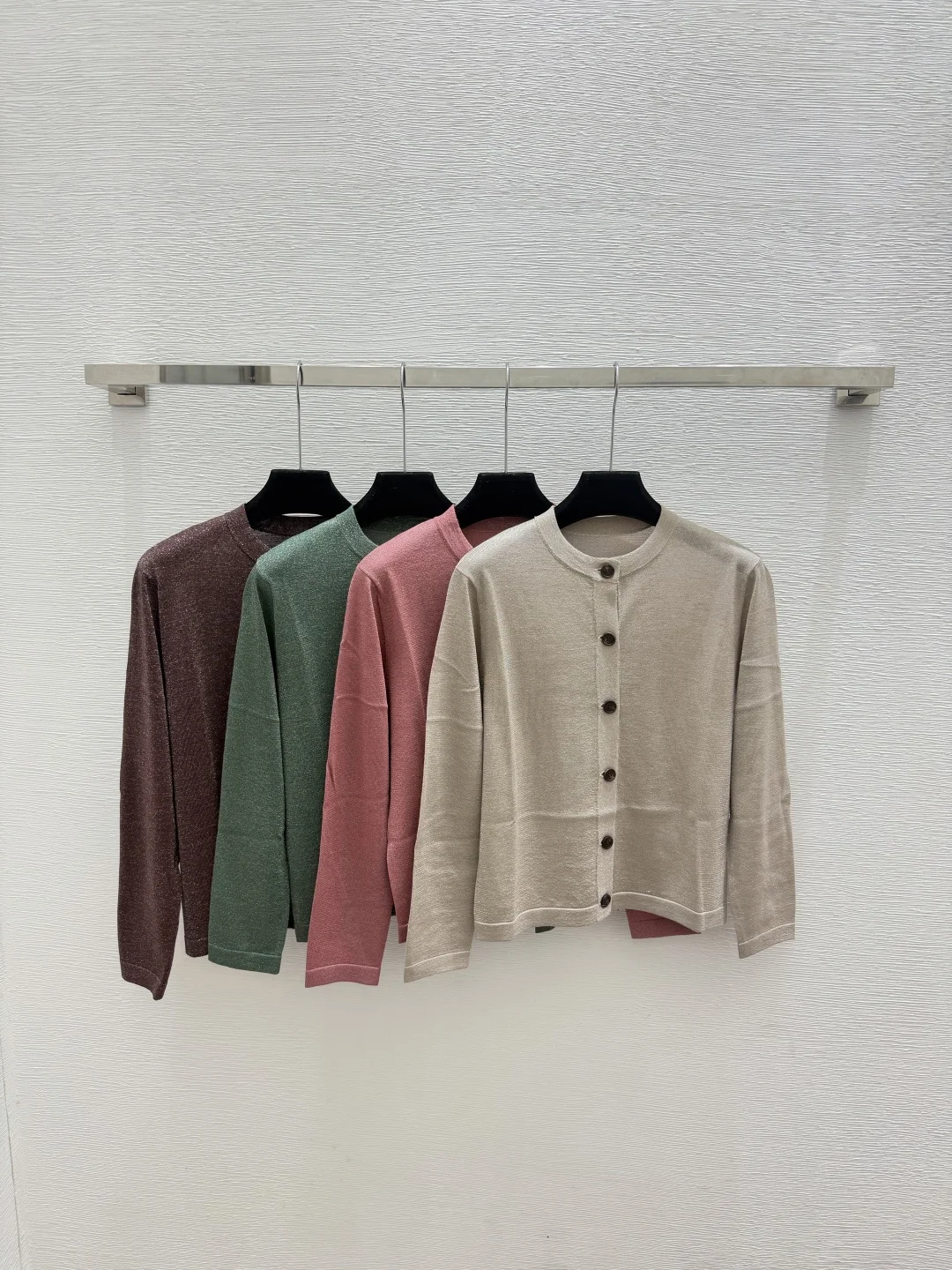 

Women'S Solid-Color Minimalist Crew-Neck Long-Sleeve Knit Cardigan (Spring/Summer 2026 New Arrival)