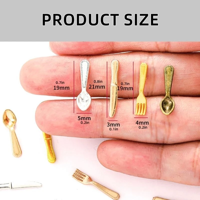 

Realistic Cutlery Model Dollhouses Spoon Fork Dinnerware Collection