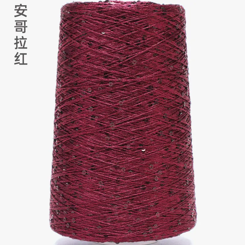 Seiden-Paillettengarn, spezielle merzerisierte Linie, 500 g/Rolle, handgefertigt, zum Selbermachen, 3 mm Pailletten, Handstrickgarn, ThreadDoll-Pullover-Stricklinie
