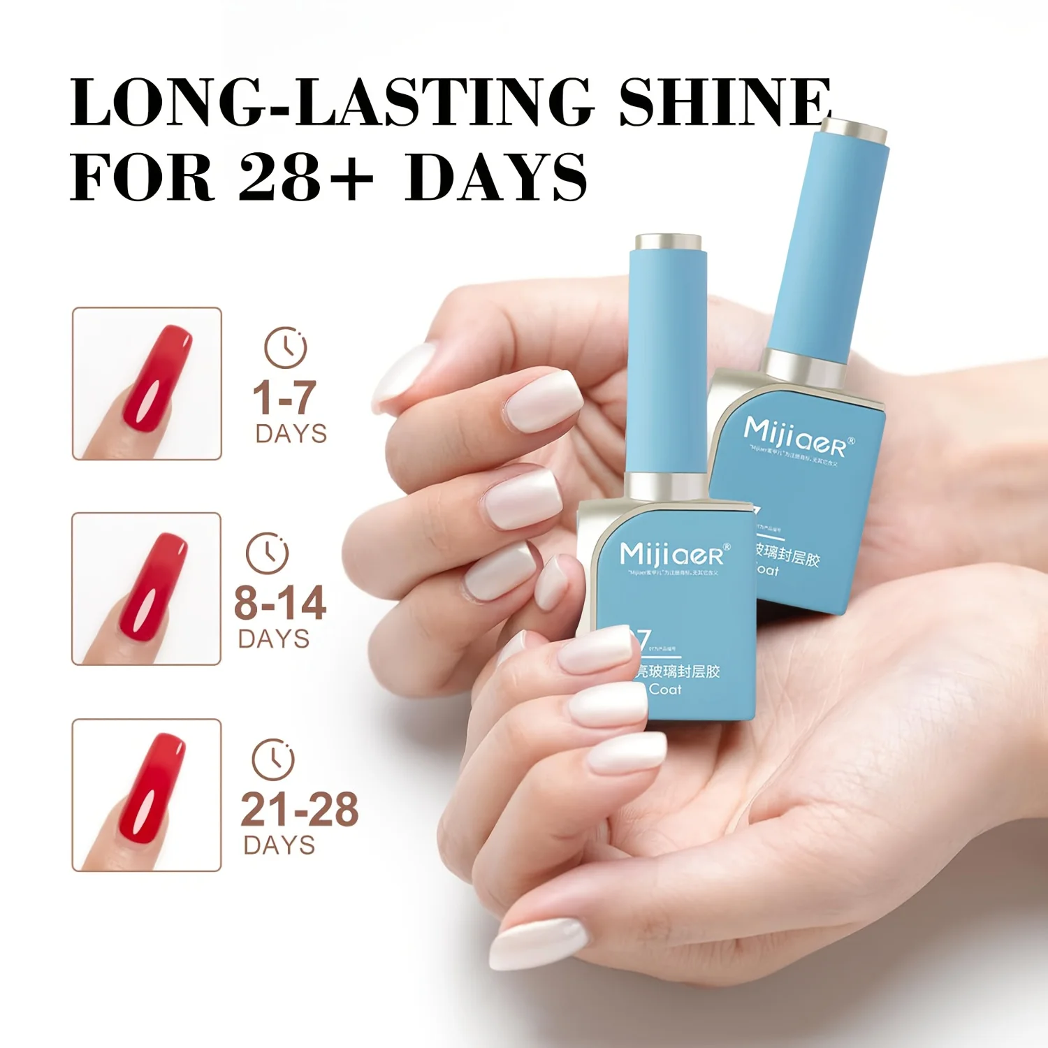 Błyszczyk do paznokci - Nowy, ultra-błyszczący, długotrwały, odporny na ścieranie, odporny na plamy, bez wycierania, wzmacniający, nieuszkadzający lakier do paznokci