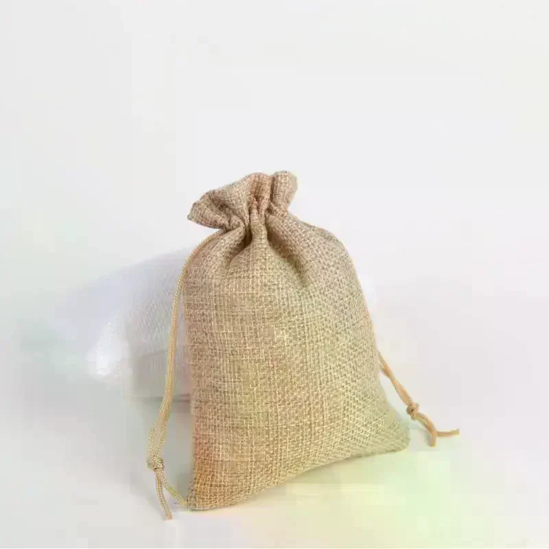 

10 шт., карманный подарочный пакет из хлопка и конопли для детского дня, подарочная упаковка, сумка для DIY, конфеты, свадебный продукт, упаковка