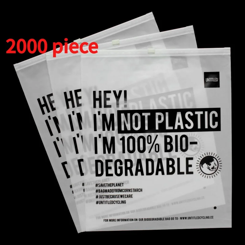 

20 00piece.Custom ecofriendly Matte Biodegradable zip lock bag Shirt Swimwear plastic clothing zipper bags ziplock bag clo