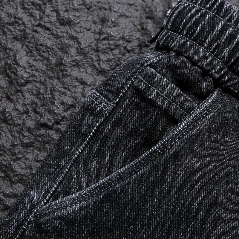 Merk heren nieuwe herfst jeans zwart grijs stretch slanke rechte denim broek trendy merk streetwear mode knappe mannen broek