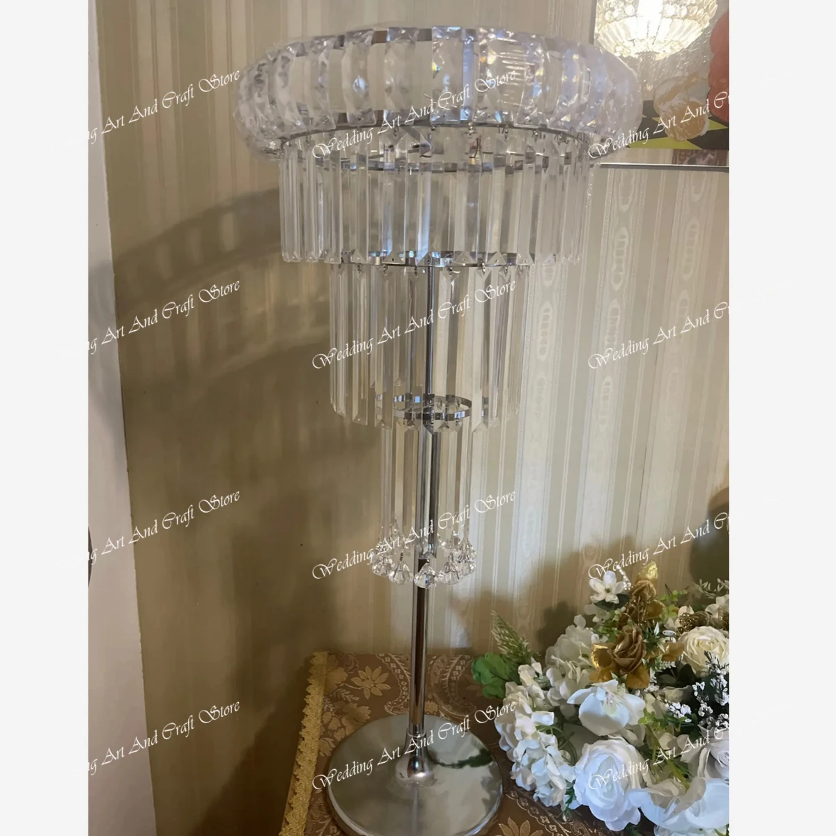 

4pcs/10pcs)80cm /120cm)sliver/gold)Wedding Centerpieces Table Decorations Wedding Candelabra Candlestick Acrylic Candle Holder