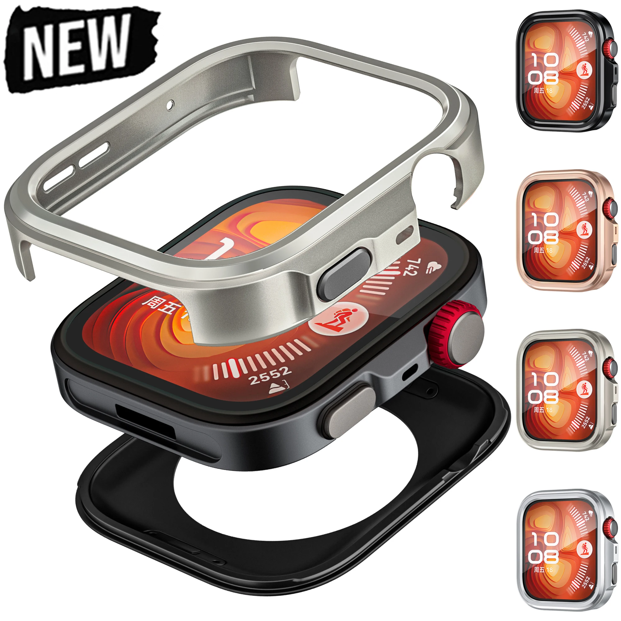 Metal Case for Huawei Watch Fit4 Pro Screen Protective Cover for Huawei Fit4 Pro Hollow Case Shockproof Bumper Shell Accessories