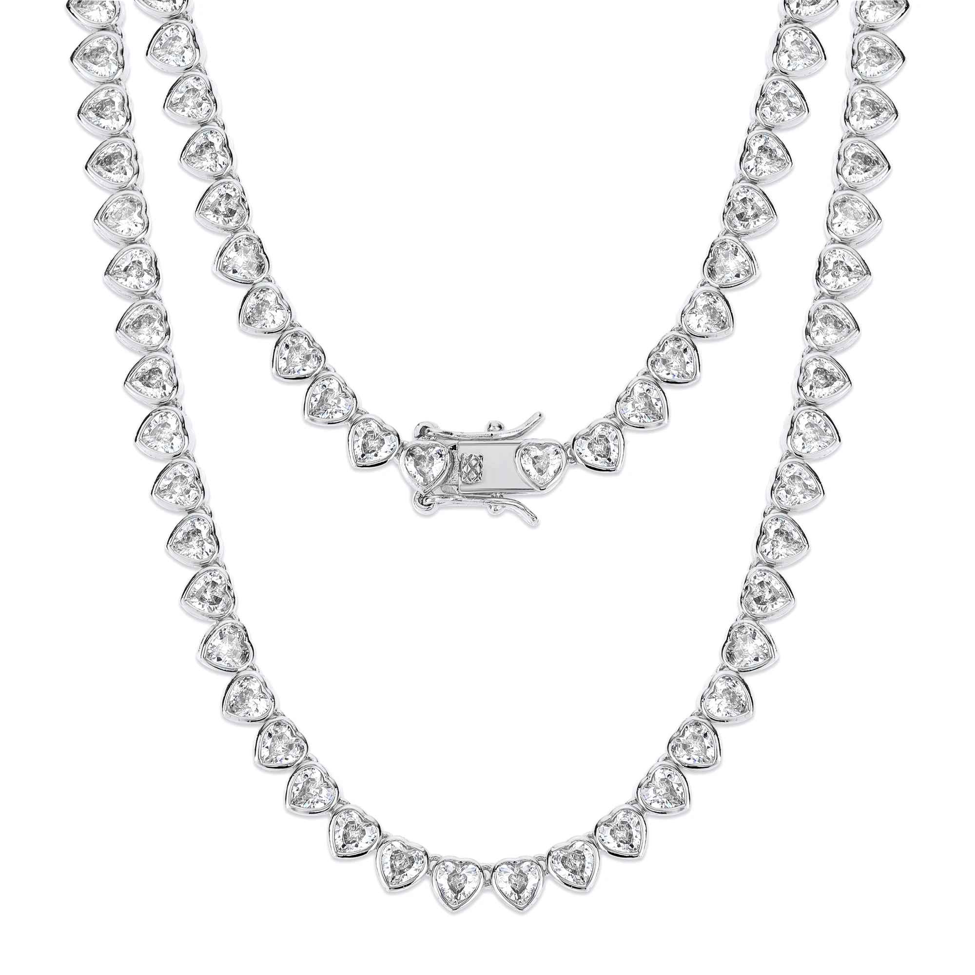 

Vientiane zircon necklace 18K white gold plated heart-shaped women's gemstone jewelry