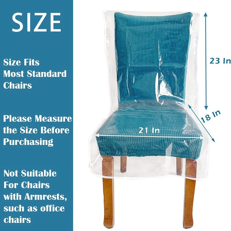 

Chair Cover Plastic Chair Covers for Dining Chairs Waterproof Thick Dining Chair Covers Dustproof,