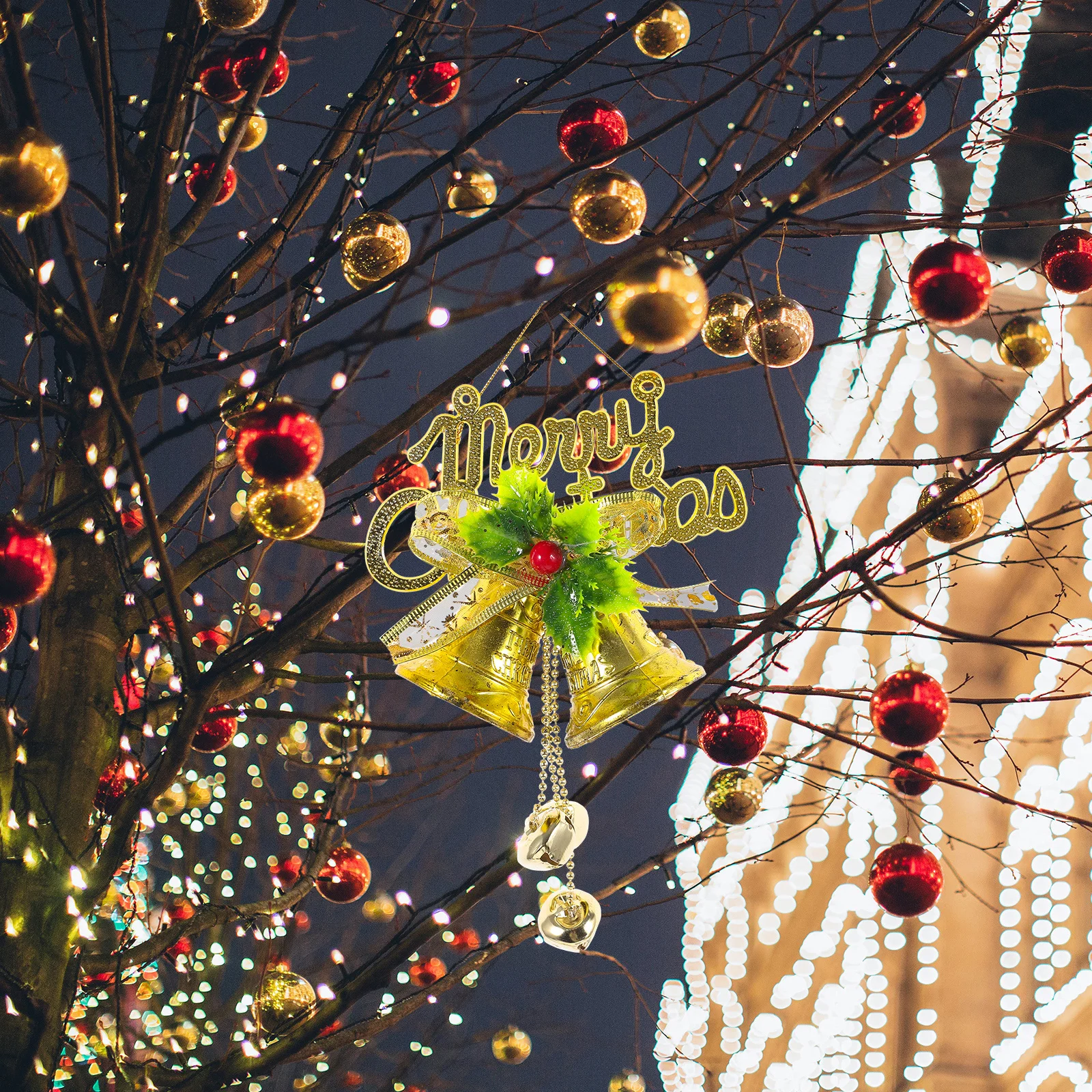 

Christmas Bell Pendant Plastic Craft Bells Decoration Hanging Wall Ornaments Xmas Tree Classic Elements