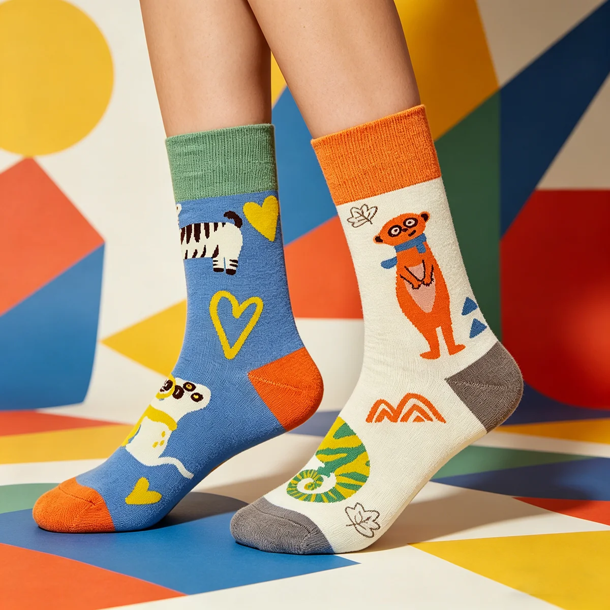 New Original Design Cute Pink Axolotl Cotton AB Trend Crew Socks Unisex Funny Cartoon Irregular Socks Women Men Skateboard Socks