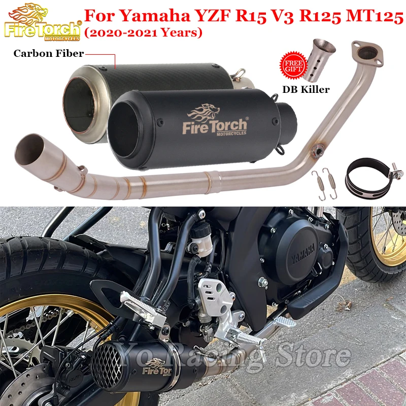 

For Yamaha YZF R15 V3 R125 MT125 Mt 125 2017 - 2020 Full System Motorcycle Exhaust Modify Front Link Pipe Muffler Moto DB Killer