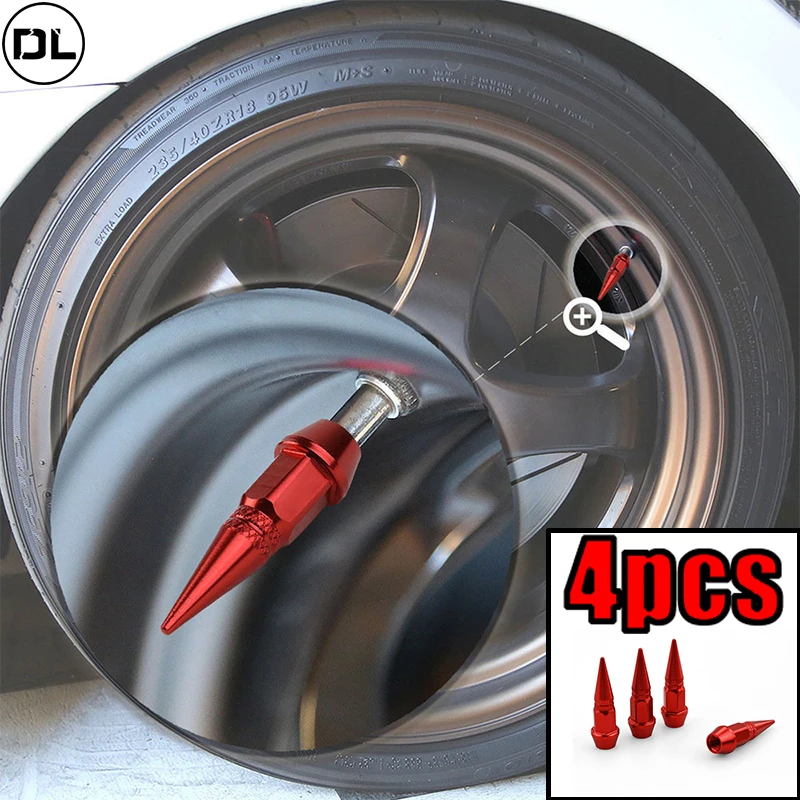 4pcs Tire Valve Caps Anti-theft Bullet Head Style Antirust Motorcycle Bike Car Wheel Tyre Tires Valve Stem Caps Accessories