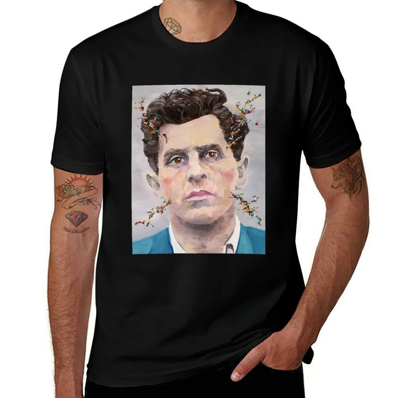 LUDWIG WITTGENSTEIN - oil portrait.2 T-Shirt t shirt man cotton T-Shirt