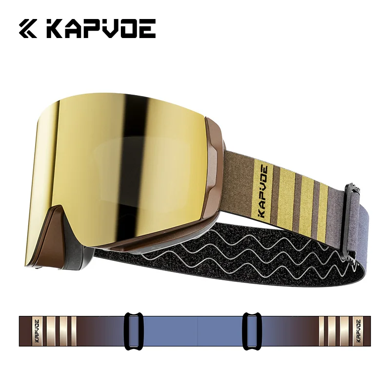 KAPVOE Ski Goggles Anti-fog Double Layers Magnetic UV400 Ski Glasses Skiing Mask Snowboard Men Women Snow Ski Goggles