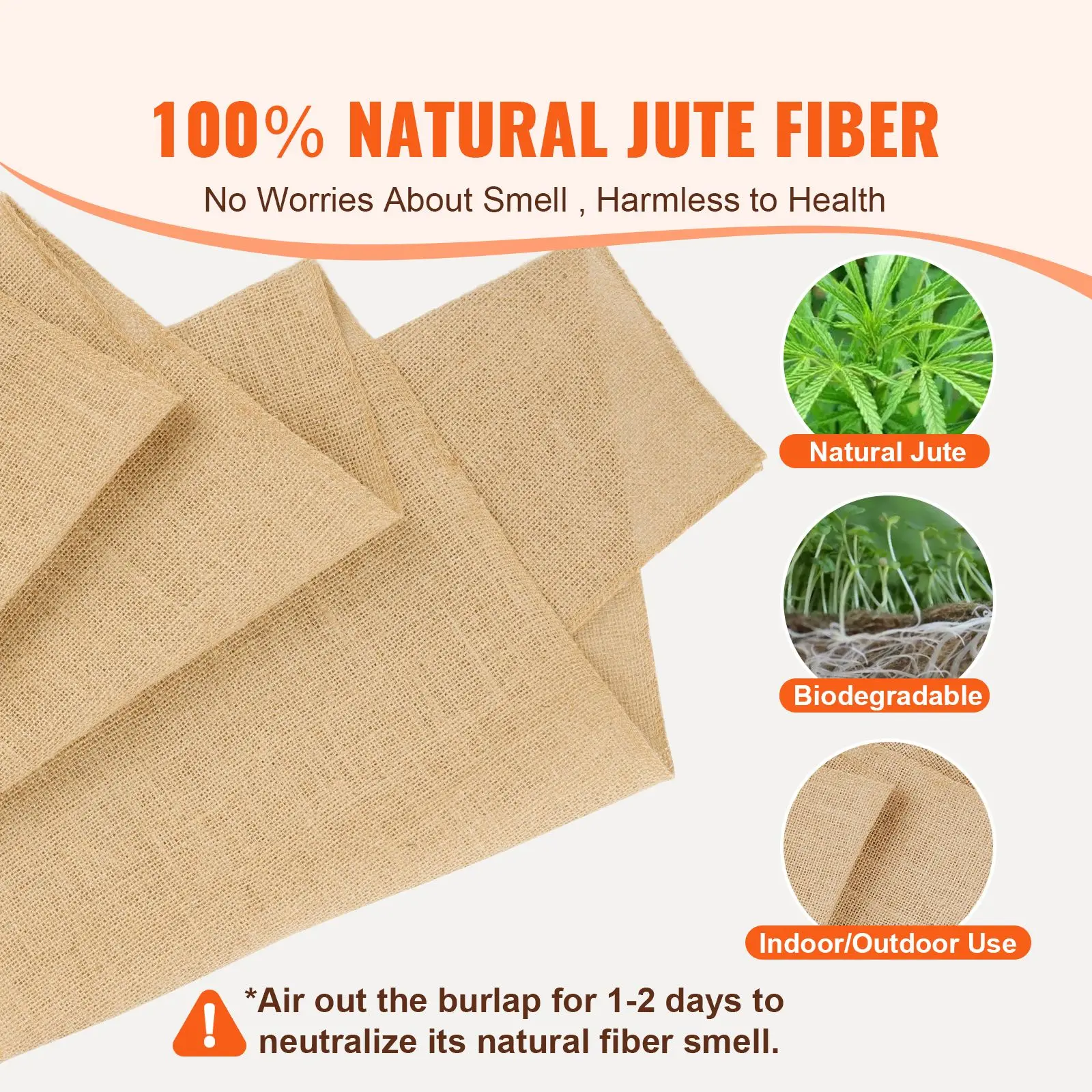 Burlap Fabric Roll, 14 in x 30 ft & 50 x 50 High Density Wide Natural, Jute Tree Wrap, for Decor, Crafts, Wedding, Gardening