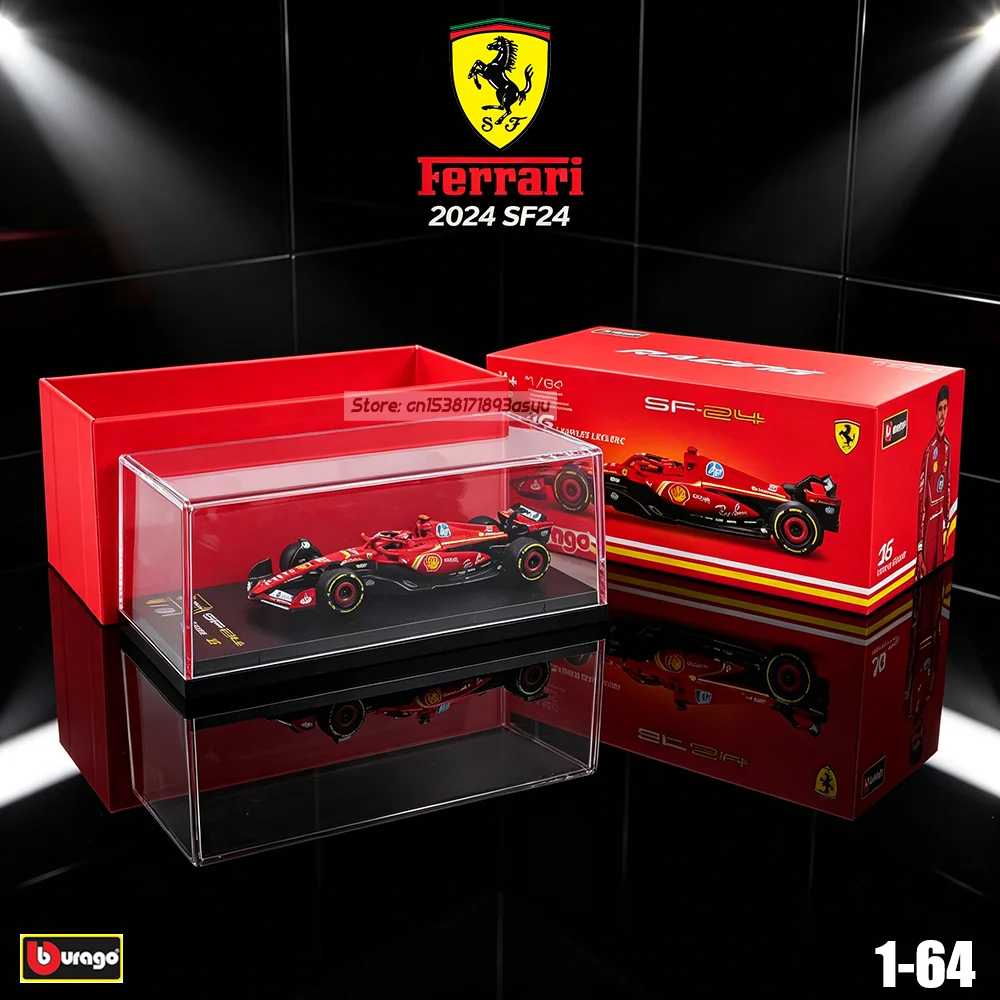 Bburago1:64 2024 F1 Ferrari SF24 16# Charles Leclerc 55# Carlos Sainz Sealed box packaging Car Alloy Model Toy Scene Classic