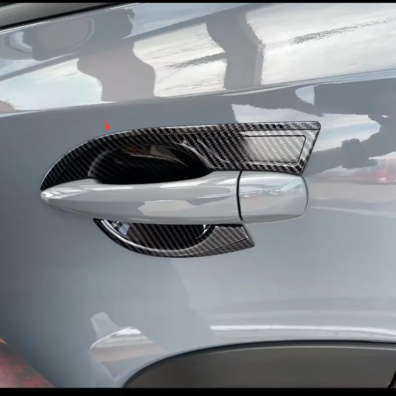 

For Nissan X-Trail 2021-2023 Carbon Fiber Car Door Handle Bowl Cover Trim Stickers Exterior Accessories