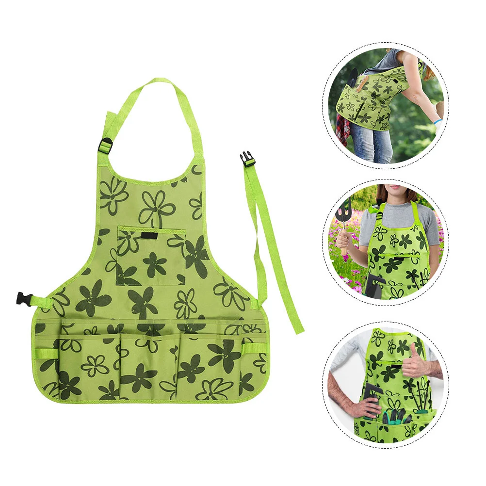 

1pc Waterproof Garden Apron Heavy Duty Oxford Cloth Gardening Painting Repairing Housework Fishing Tool Storage Pockets