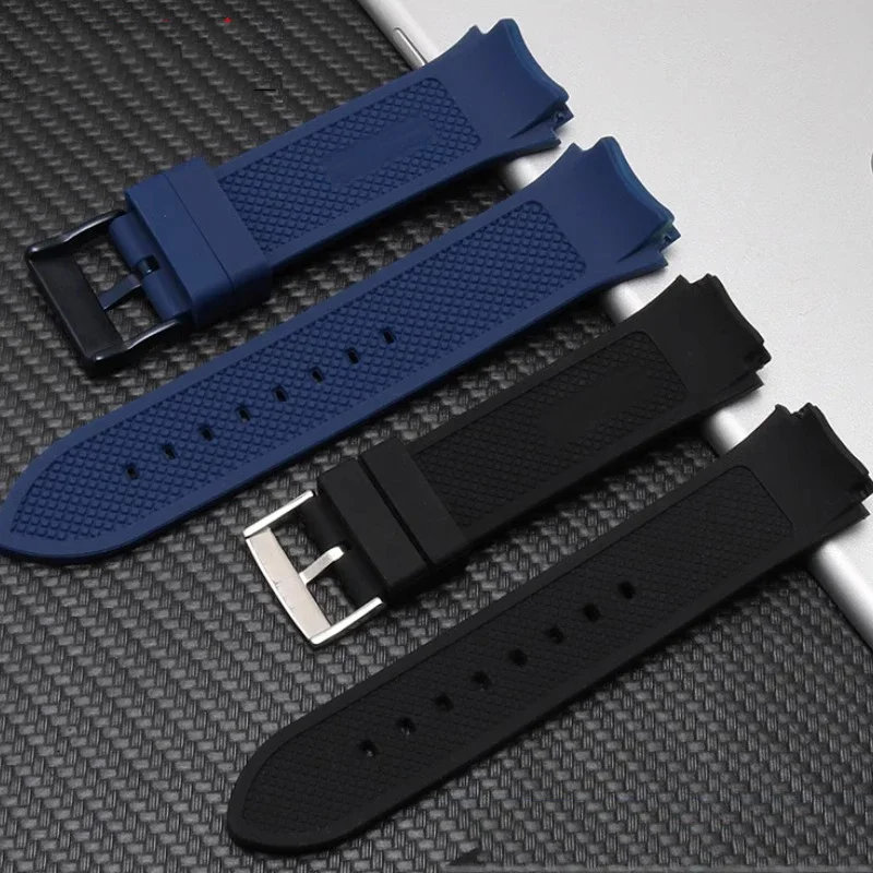 Rubber Watchband 22mm Blue Color Silicone Rubber Bracelet for Guess W0247G3 W0040G3 W0040G7 Watches Band Brand Sport Watch Strap