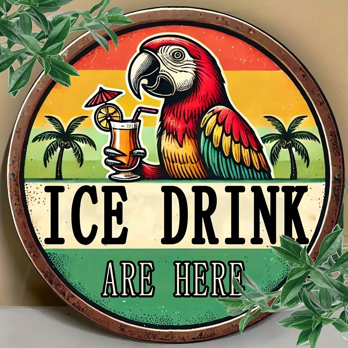 Aluminum Ice Drinks Are Here Vintage Tin Metal Signs Home Décor 8x8
